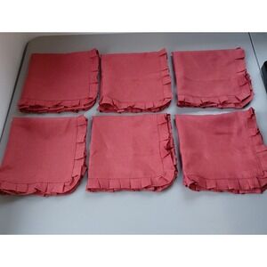 6 NEW Placemats Rust Red Square Ruffle Fabric essential home Cottage Countryside